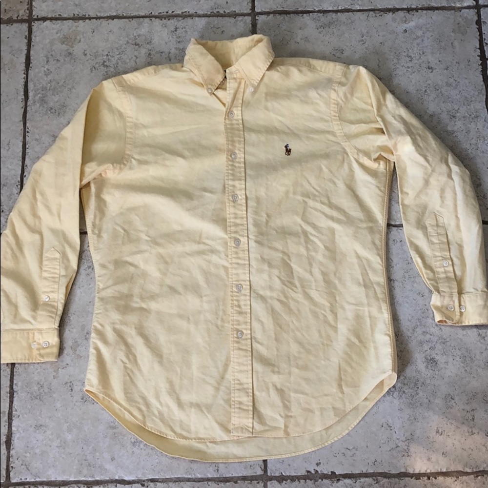 Men’s pastel yellow Ralph Lauren dress shirt
